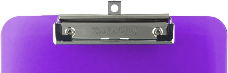 Trade Quest Plastic Clipboard Transparent Color Letter Size Low Profile Clip (Pack of 6) (Purple) - Image 3